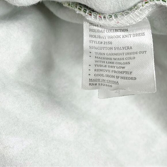 Jelly The Pug Multi-Color Holiday Brook Knit Dress with Ruffle Youth Size 6 - Picture 8 of 9